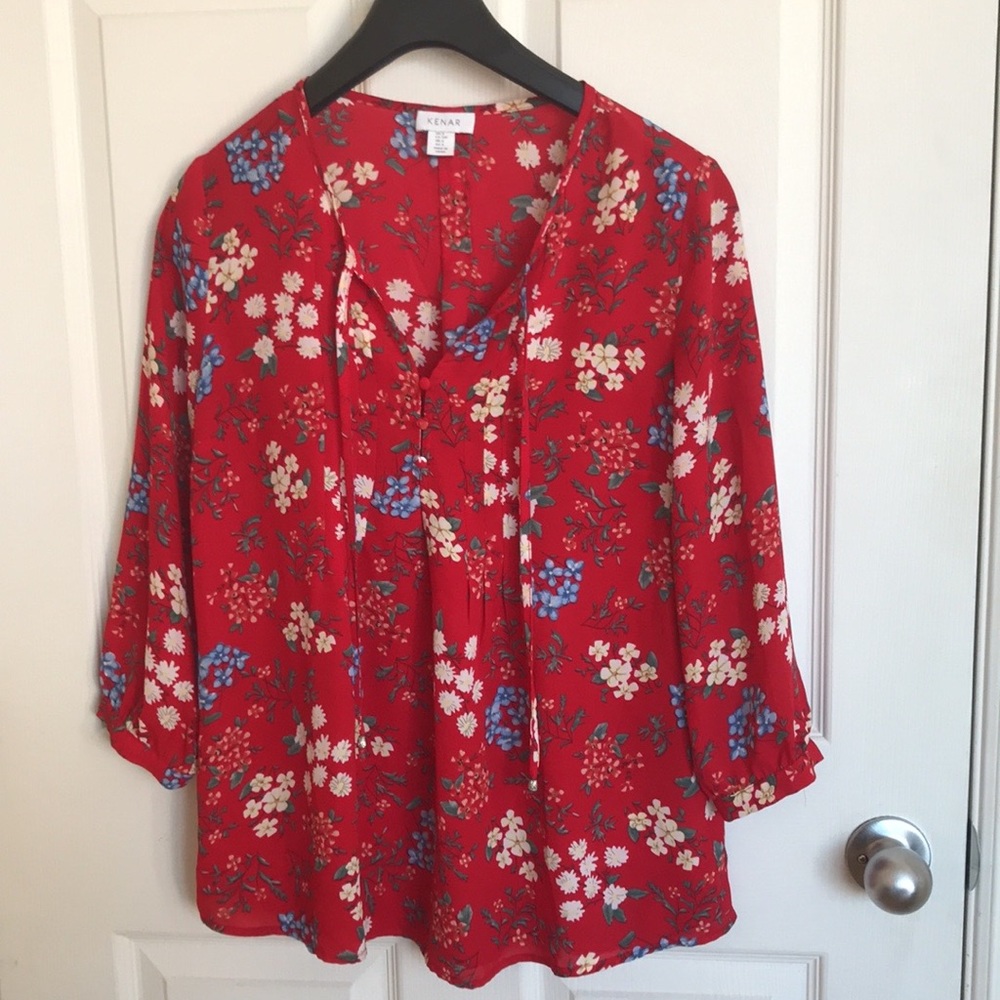 Flowery red top